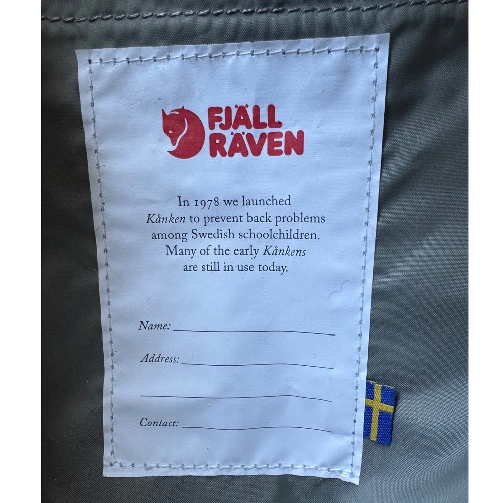 Fjallraven Kanken Classic Backpack Gray Gorpcore Minimalist Hiking School Bag